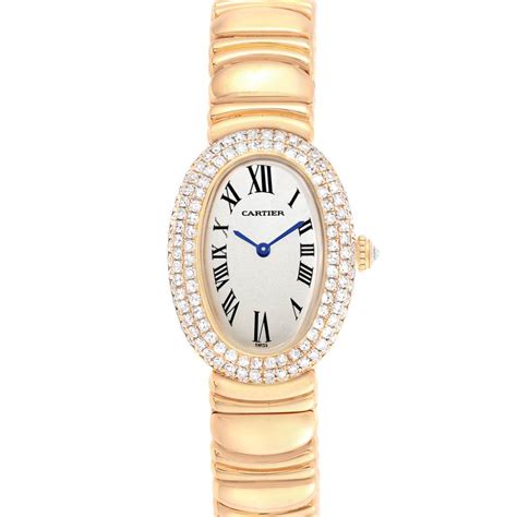 cartier women's watch baignoire|cartier baignoire diamond watch price.